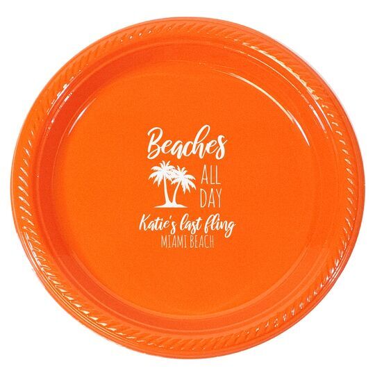Beaches All Day Plastic Plates